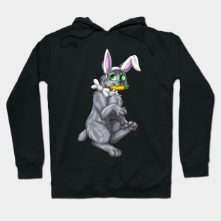 Bobtail BunnyCat: Blue (White) Hoodie